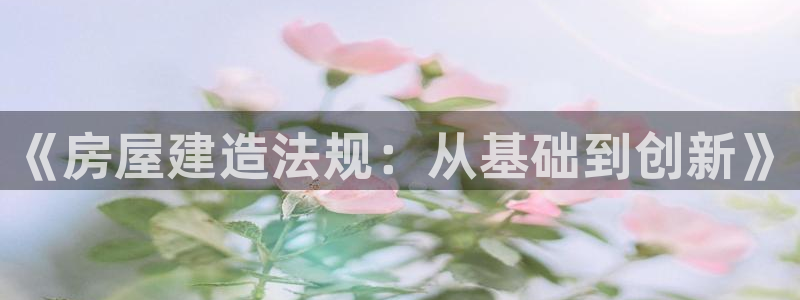 威九国际66m66官网：《房屋建造法规：从基础到创新》