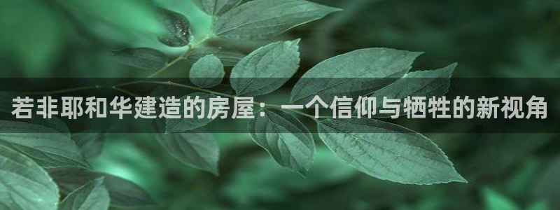 威九国际网站是多少：若非耶和华建造的房屋：一个信仰与牺牲的新视角