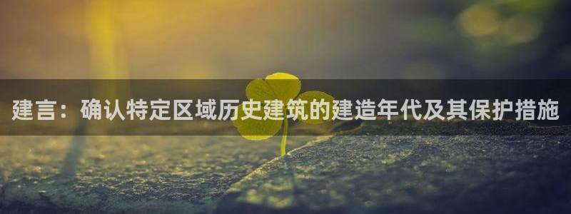 威九国际清砖码：建言：确认特定区域历史建筑的建造年代及其保护措施